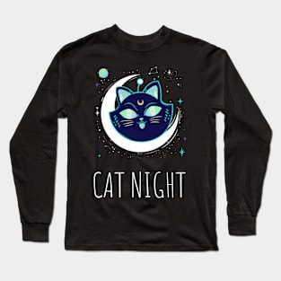 Cat night Long Sleeve T-Shirt